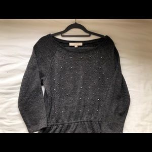 LOFT Sweater Dress with Crystal and Pearl